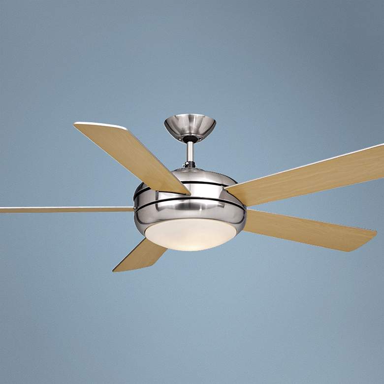 Image 1 52 inch Vaxcel Rialta Satin Nickel Finish Ceiling Fan