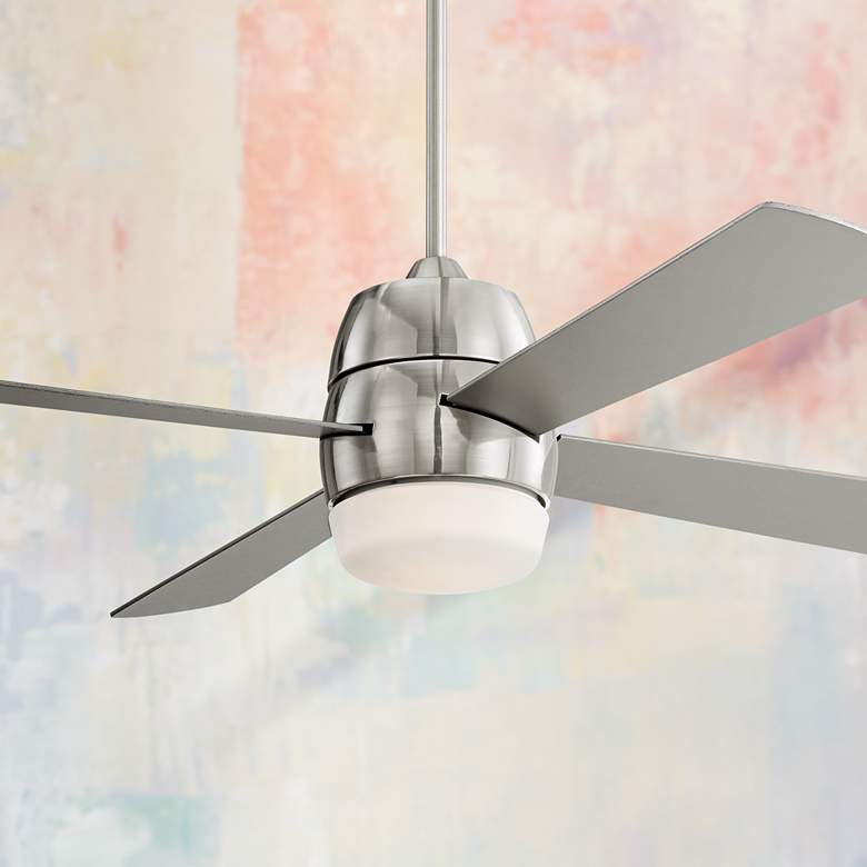 Image 1 52" Verano™ Opal Glass Brushed Nickel Ceiling Fan
