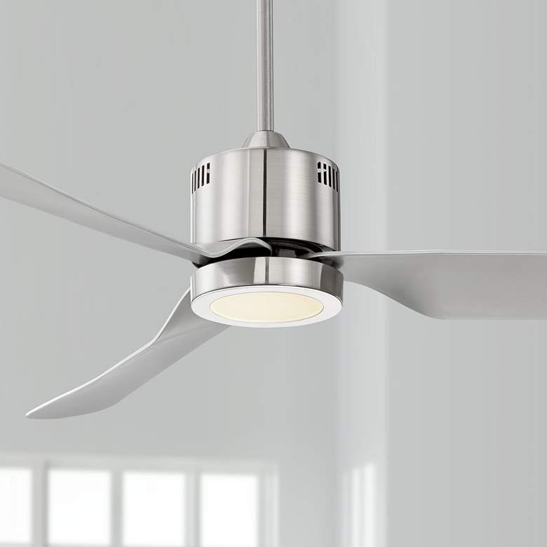 Image 1 52" Visionary™ Brushed Nickel LED Modern Ceiling Fan with Remote