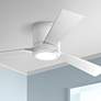 1_52" Visual Comfort Clarity White Hugger LED Ceiling Fan with Remote