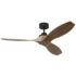 52" Visual Comfort Collins Black-Honey Damp Rated Smart Ceiling Fan
