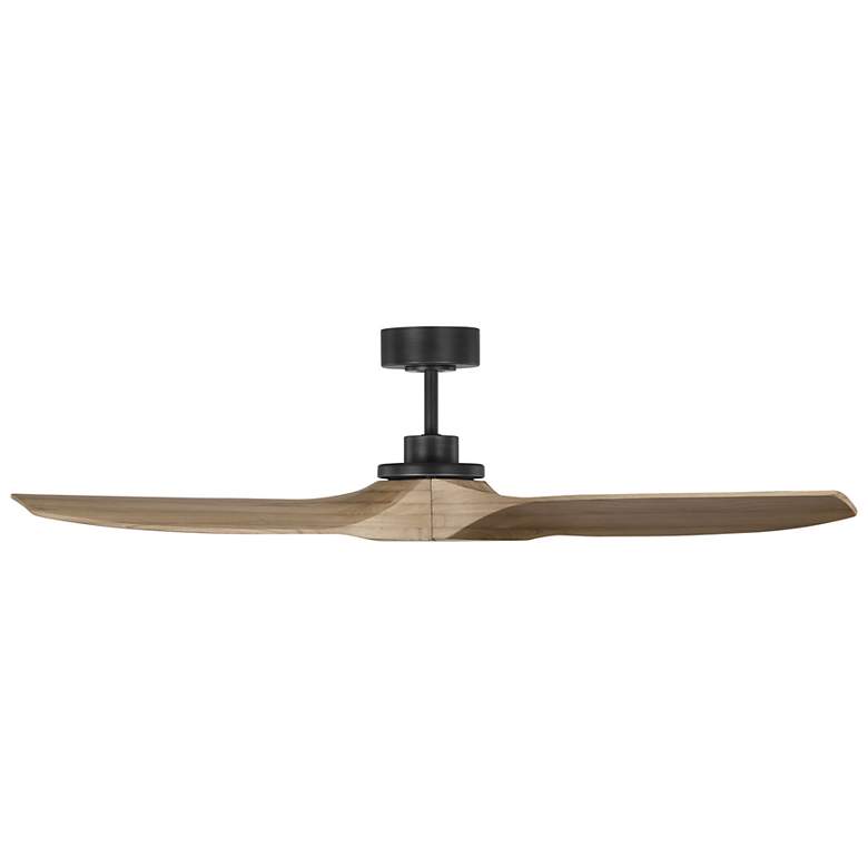 Image 3 52" Visual Comfort Collins Black-Honey Damp Rated Smart Ceiling Fan more views