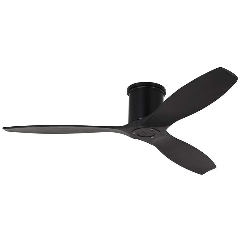 Image 1 52" Visual Comfort Collins Black Outdoor Smart Hugger Ceiling Fan