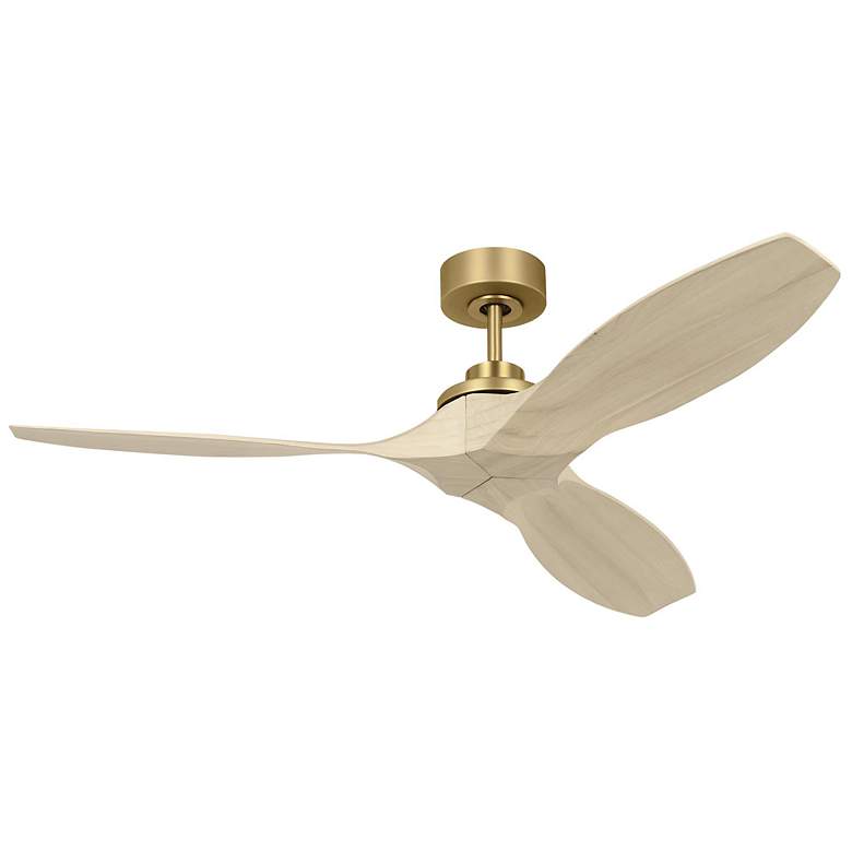 Image 2 52" Visual Comfort Collins Brass Damp Rated Smart Fan with Remote