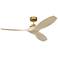 52" Visual Comfort Collins Brass Damp Rated Smart Fan with Remote