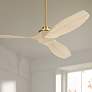 1_52" Visual Comfort Collins Brass Damp Rated Smart Fan with Remote