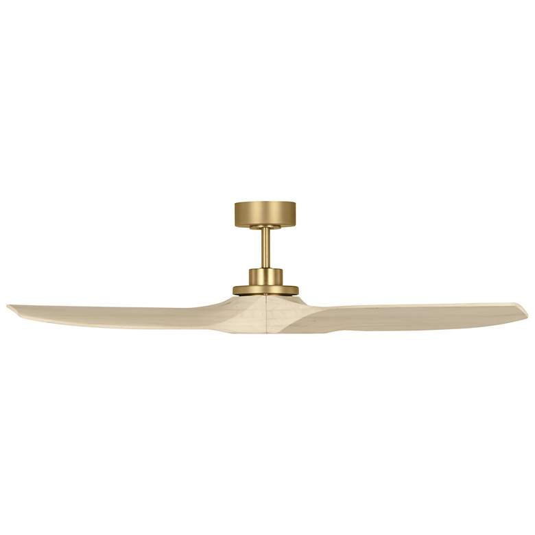 Image 4 52" Visual Comfort Collins Brass Damp Rated Smart Fan with Remote more views