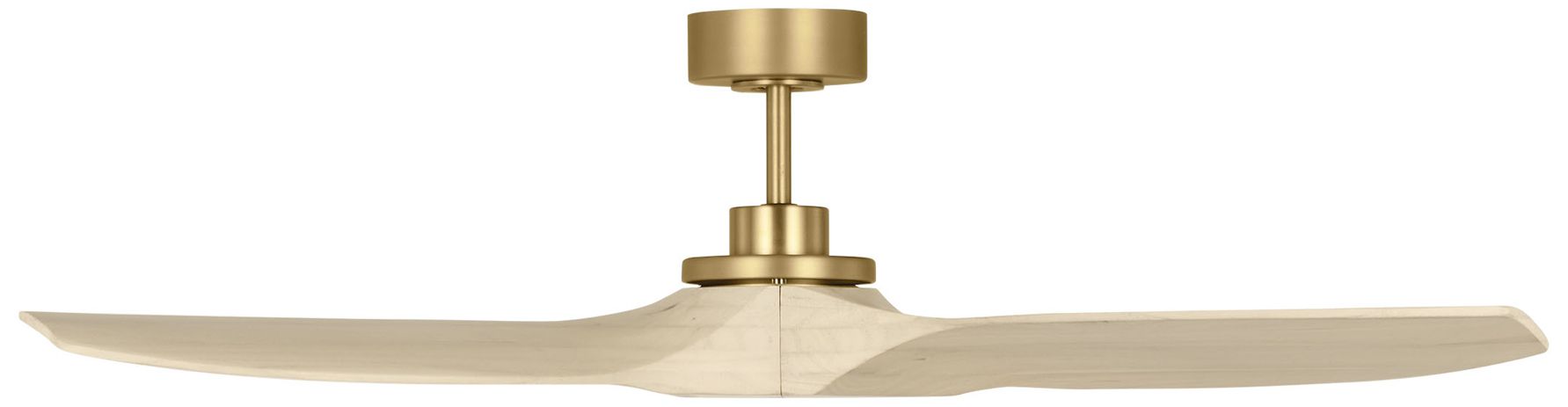 52" Visual Comfort Collins Brass Damp Rated Smart Fan with Remote in scene