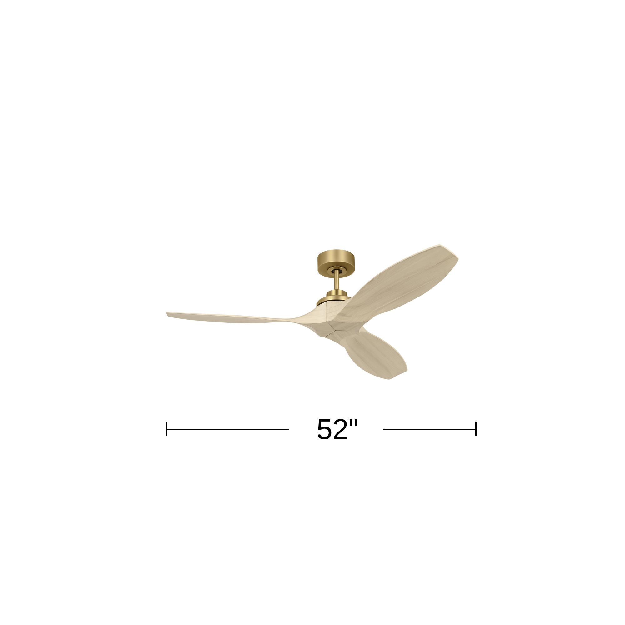 52" Visual Comfort Collins Brass Damp Rated Smart Fan with Remote in scene