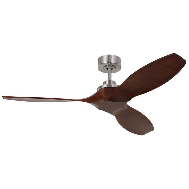 Image 1 52" Visual Comfort Collins Brushed Steel Damp Smart Ceiling Fan