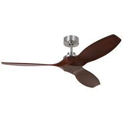 52" Visual Comfort Collins Brushed Steel Damp Smart Ceiling Fan
