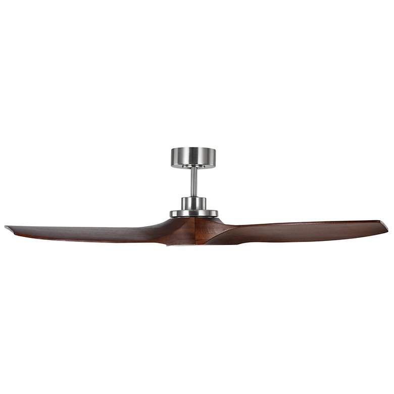 Image 2 52" Visual Comfort Collins Brushed Steel Damp Smart Ceiling Fan more views