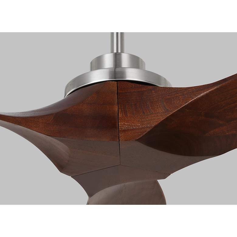 Image 3 52" Visual Comfort Collins Brushed Steel Damp Smart Ceiling Fan more views