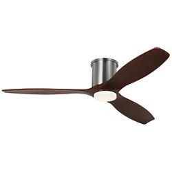 52" Visual Comfort Collins Brushed Steel Outdoor Hugger LED Smart Fan