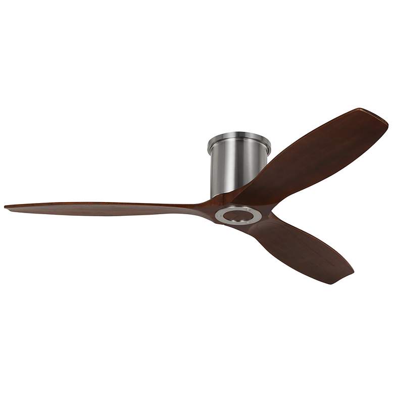 Image 1 52" Visual Comfort Collins Brushed Steel Outdoor Hugger Smart Fan