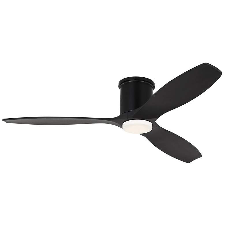 Image 1 52" Visual Comfort Collins Midnight Black Outdoor Hugger LED Smart Fan