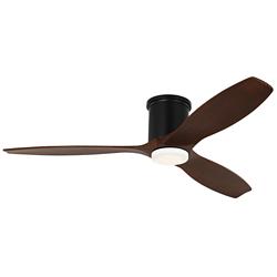 52" Visual Comfort Collins Midnight Black Outdoor Hugger LED Smart Fan