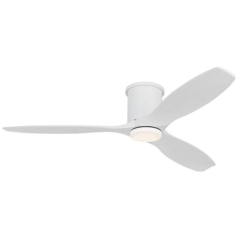 Image 1 52" Visual Comfort Collins White Outdoor Hugger LED Smart Fan