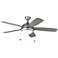 52" Visual Comfort Discus Brushed Steel Pull Chain Outdoor Ceiling Fan