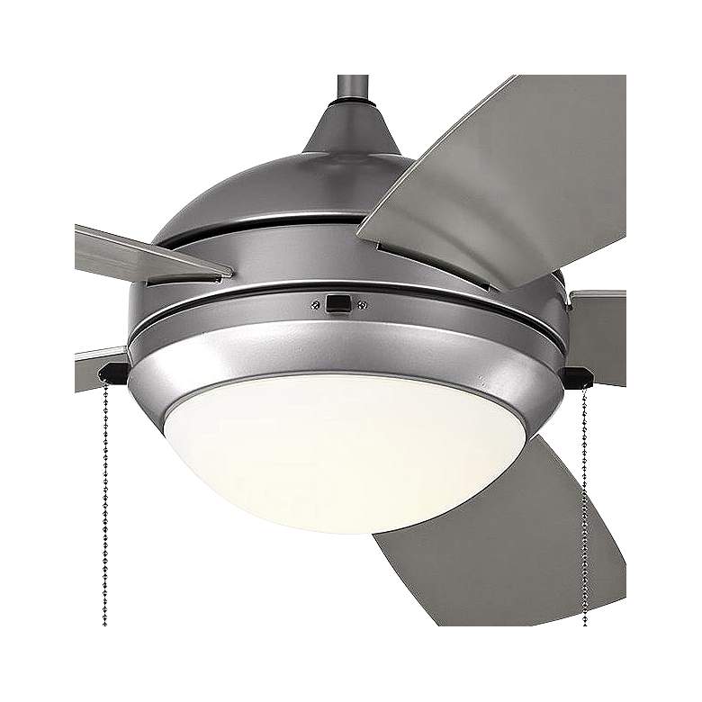 Image 3 52" Visual Comfort Discus Brushed Steel Pull Chain Outdoor Ceiling Fan more views