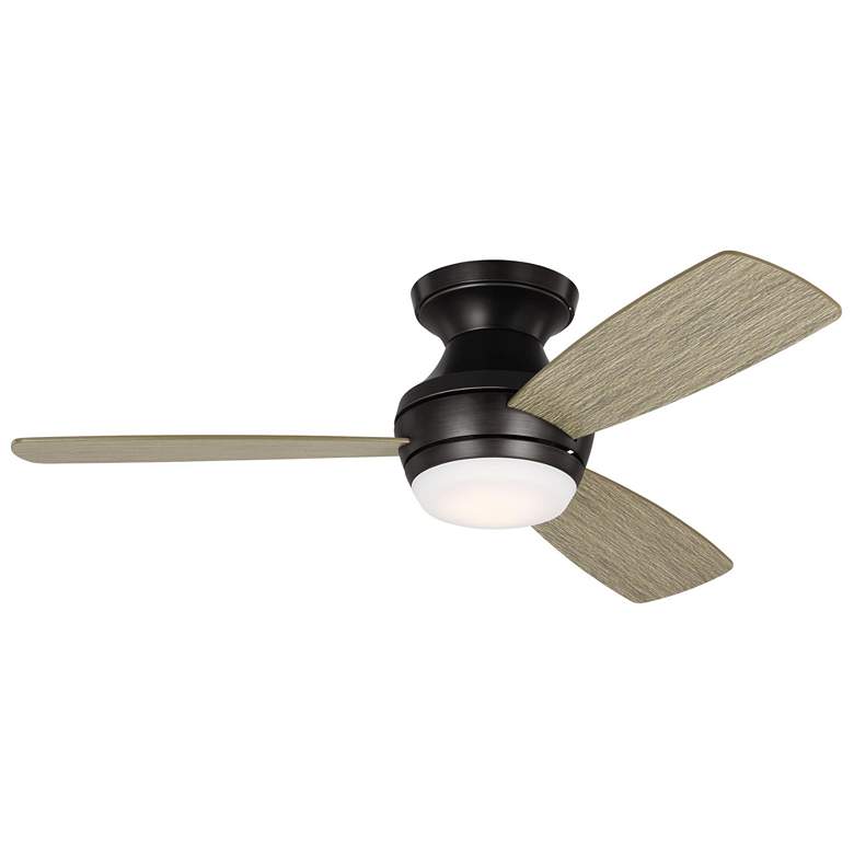 Image 1 52" Visual Comfort Ikon Black and Oak Ceiling Fan with Remote
