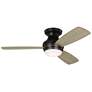 52" Visual Comfort Ikon Black and Oak Ceiling Fan with Remote