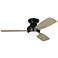 52" Visual Comfort Ikon Black and Oak Ceiling Fan with Remote