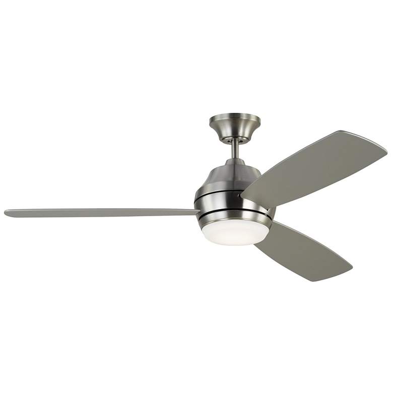 Image 1 52" Visual Comfort Ikon Brushed Steel LED Ceiling Fan with Remote