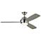 52" Visual Comfort Ikon Brushed Steel LED Ceiling Fan with Remote
