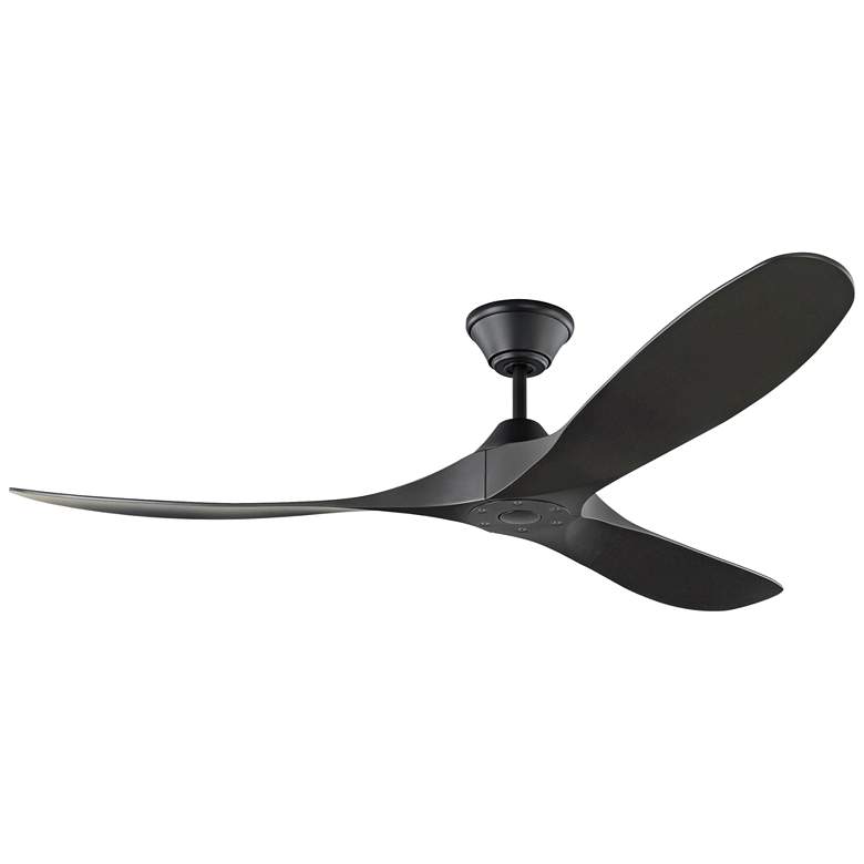 Image 3 52" Visual Comfort Maverick Coastal Black Ceiling Fan with Remote