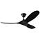52" Visual Comfort Maverick II Black Damp DC Fan with Remote