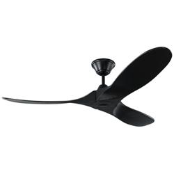 52" Visual Comfort Maverick II Black Damp DC Fan with Remote