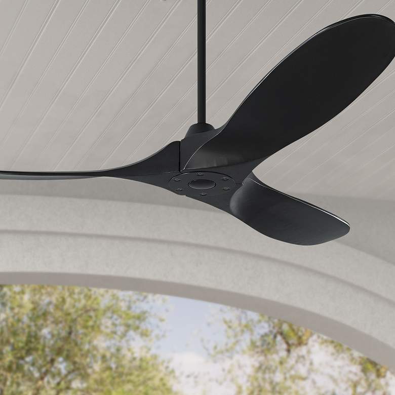 Image 1 52" Visual Comfort Maverick II Black Damp DC Fan with Remote