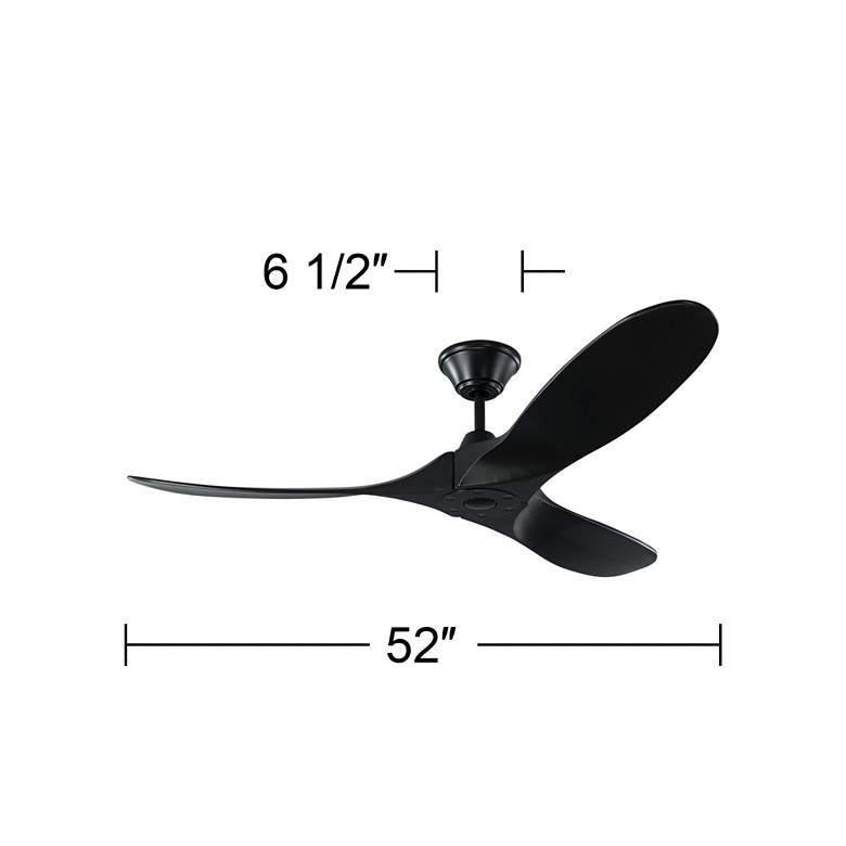 Image 4 52" Visual Comfort Maverick II Black Damp DC Fan with Remote more views