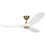 2_52" Visual Comfort Maverick II Brass White DC Ceiling Fan with Remote