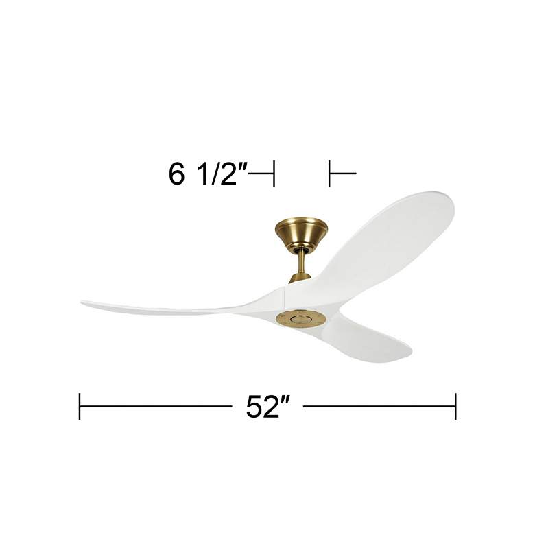 Image 4 52" Visual Comfort Maverick II Brass White DC Ceiling Fan with Remote more views