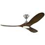 2_52" Visual Comfort Maverick II Brushed Steel LED Damp Fan with Remote