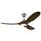 52" Visual Comfort Maverick II Brushed Steel LED Damp Fan with Remote