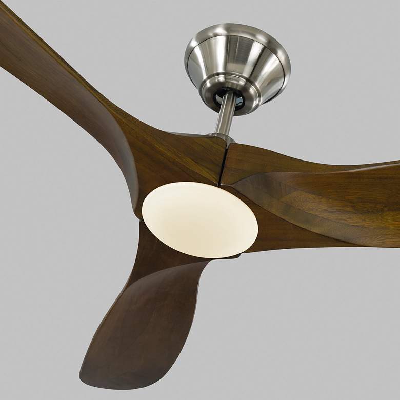 Image 3 52" Visual Comfort Maverick II Brushed Steel LED Damp Fan with Remote more views