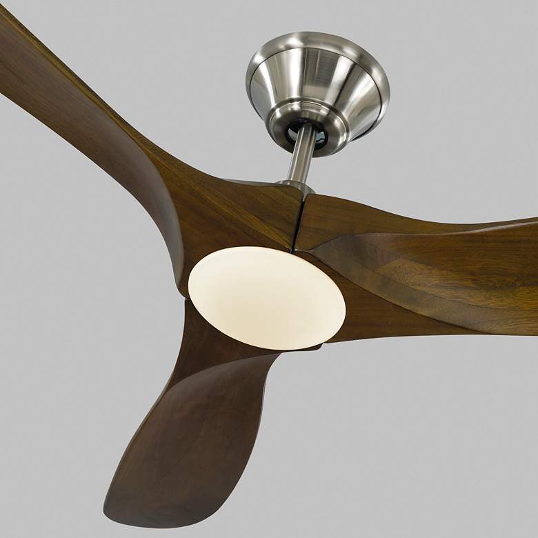 Image 4 52" Visual Comfort Maverick II Brushed Steel LED Damp Fan with Remote more views