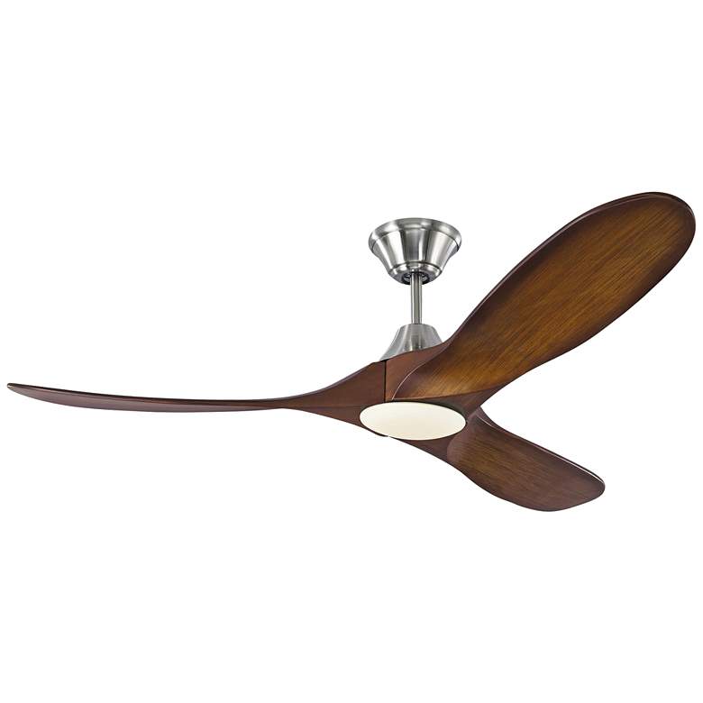 Image 2 52" Visual Comfort Maverick II Brushed Steel LED Fan with Remote