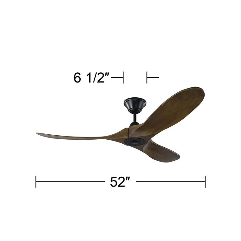Image 4 52" Visual Comfort Maverick II Dark Walnut Ceiling Fan with Remote more views