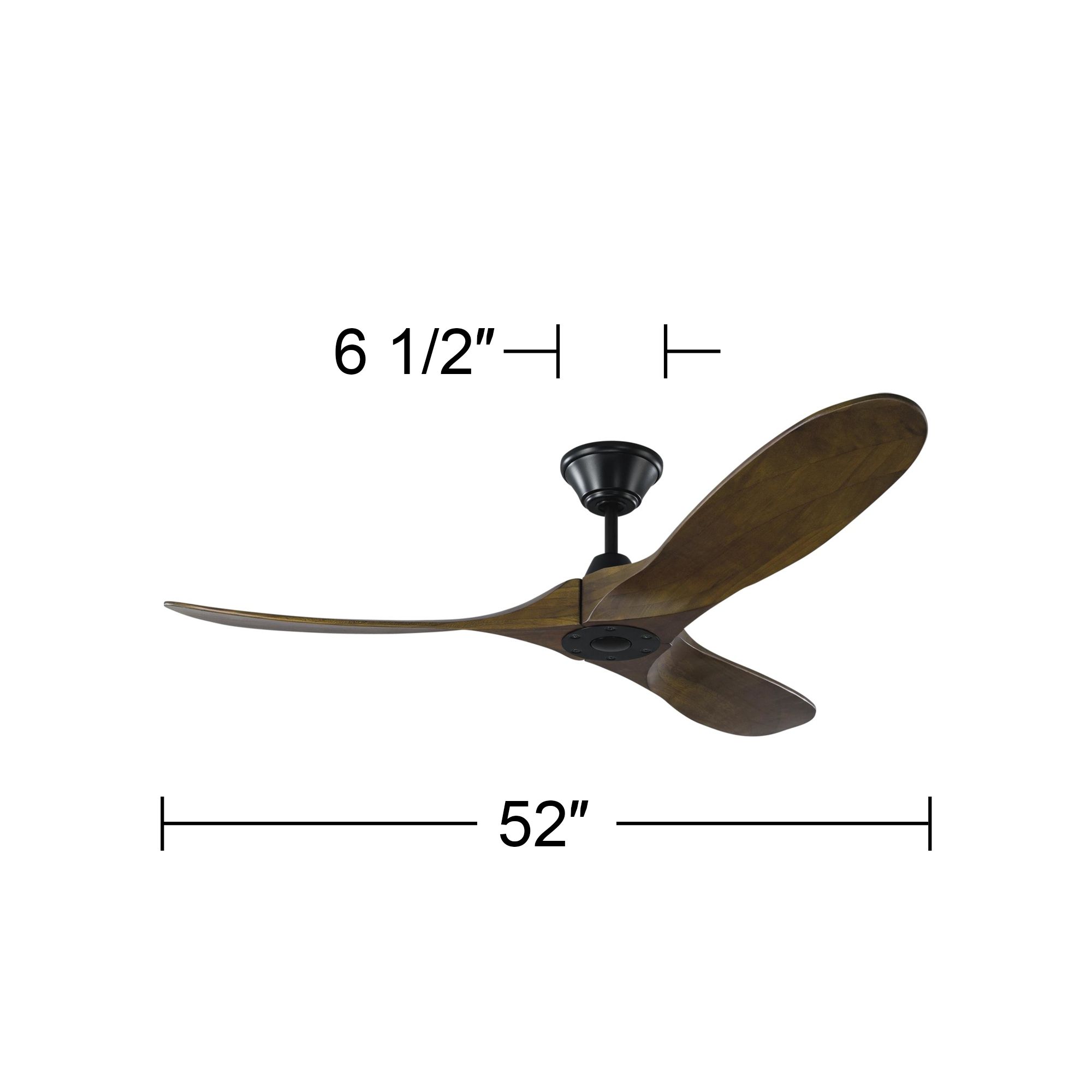 Image 7 52" Visual Comfort Maverick II Dark Walnut Ceiling Fan with Remote more views