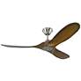 2_52" Visual Comfort Maverick II Koa Brushed Steel Damp Fan with Remote