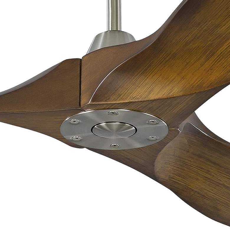 Image 3 52" Visual Comfort Maverick II Koa Brushed Steel Damp Fan with Remote more views