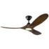 52" Visual Comfort Maverick II Matte Black LED Ceiling Fan with Remote