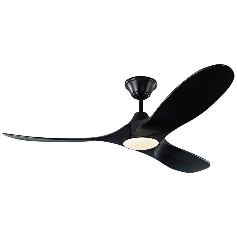 Image 2 52" Visual Comfort Maverick II Matte Black LED Ceiling Fan with Remote