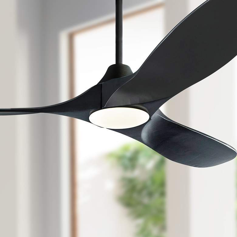 Image 1 52" Visual Comfort Maverick II Matte Black LED Ceiling Fan with Remote