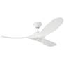 2_52" Visual Comfort Maverick II Matte White Damp Rated Fan with Remote