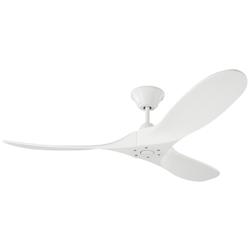 52" Visual Comfort Maverick II Matte White Damp Rated Fan with Remote